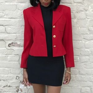 Vintage red crop blazer